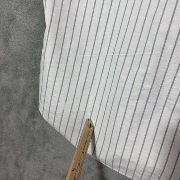 VTG Ralph Lauren Shirt L Blue White Striped Blake Pony Logo Button 90s Y2K READ - Picture 5 of 8